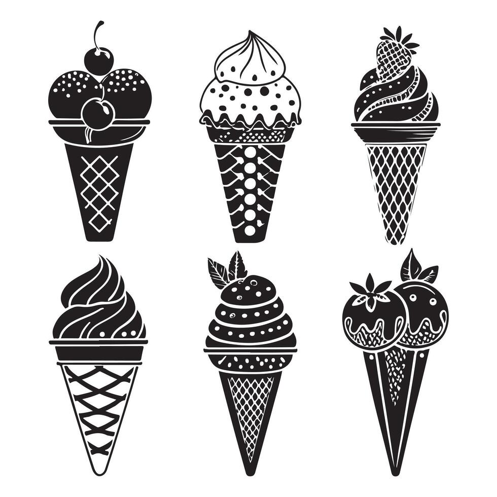 Ice Cream Cone Pack for Summer Designs vector