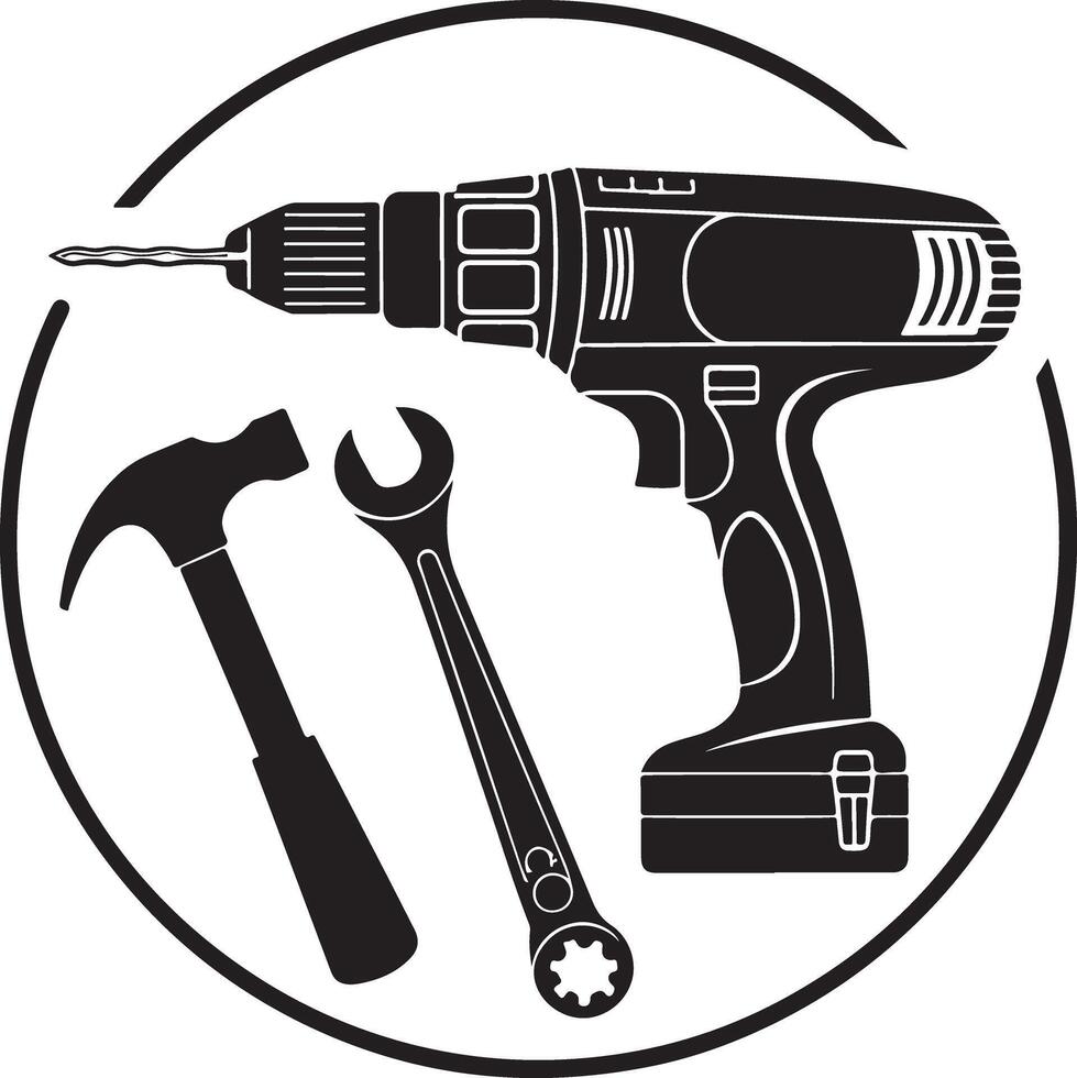 Workshop Tools Silhouette Clipart Collection for Crafts and Signs vector