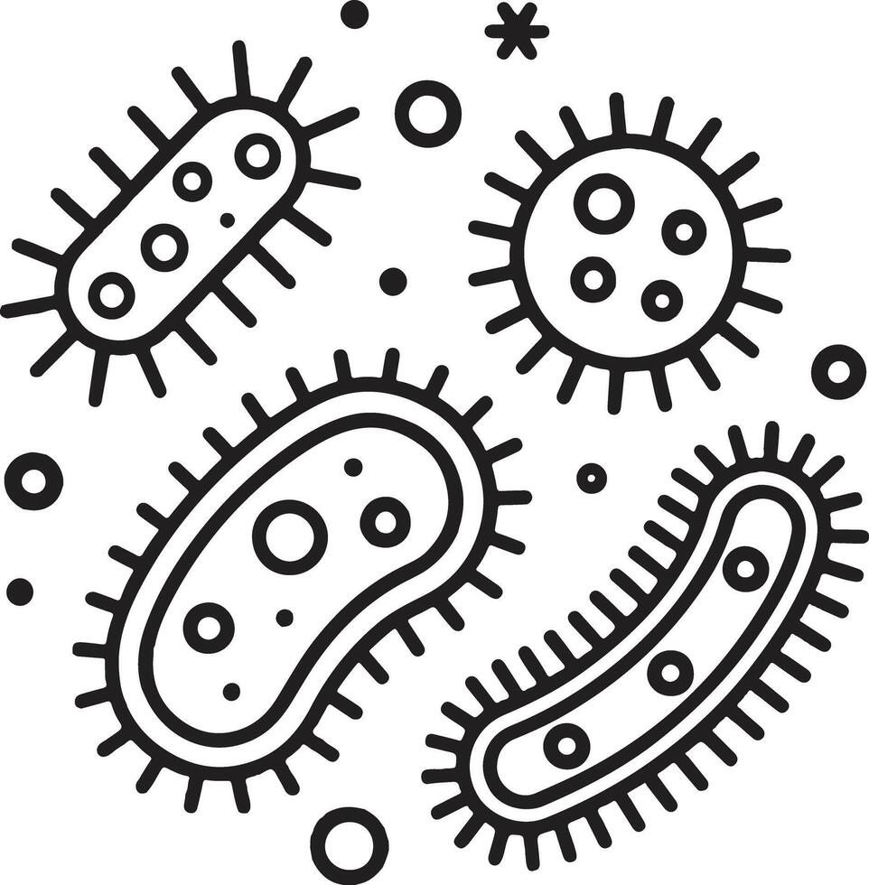 Medical Pathogen Silhouette Art vector