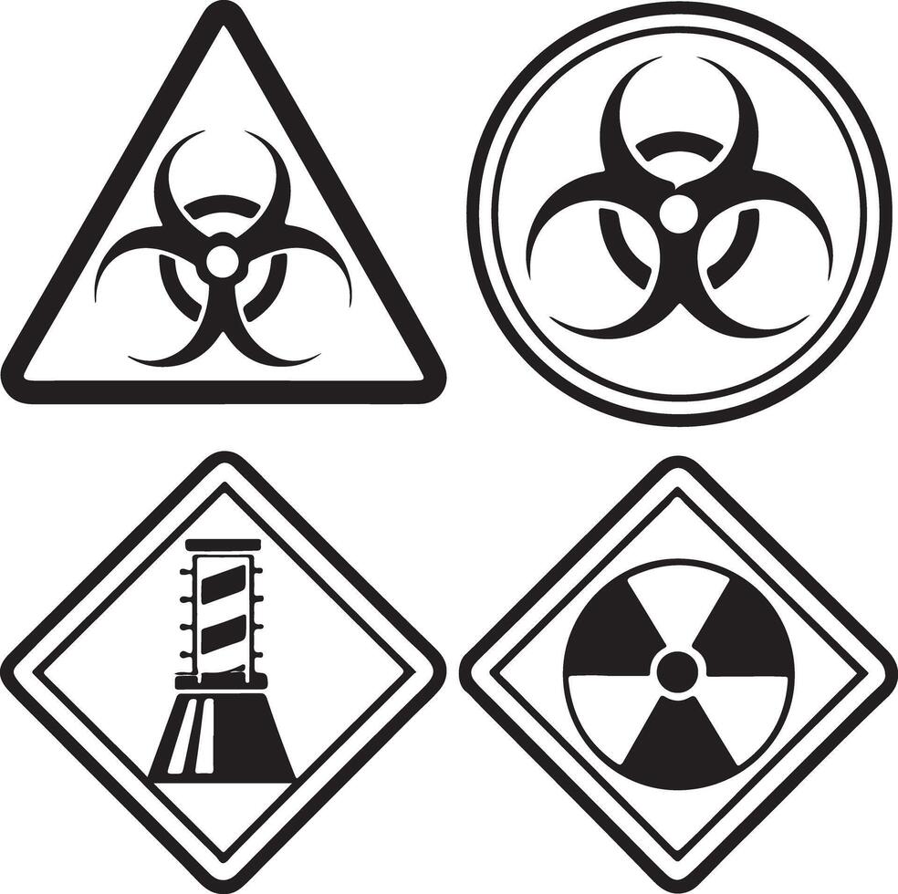 Nuclear Facility Icon Pack in Silhouette vector