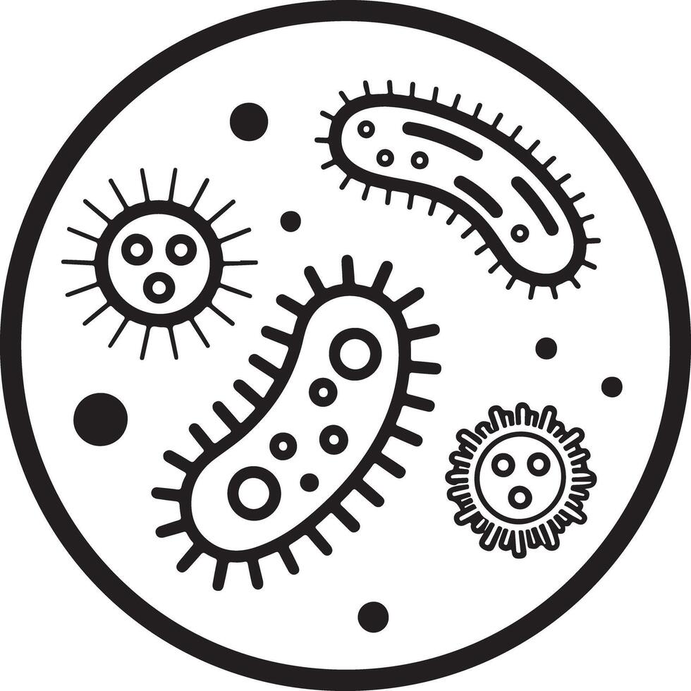 Medical Bacteria Shape Silhouettes vector