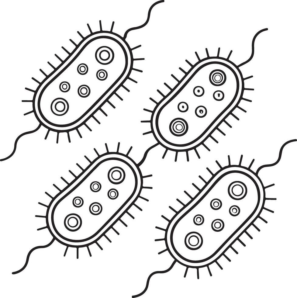 Biology Bacteria Silhouette Icon Design vector