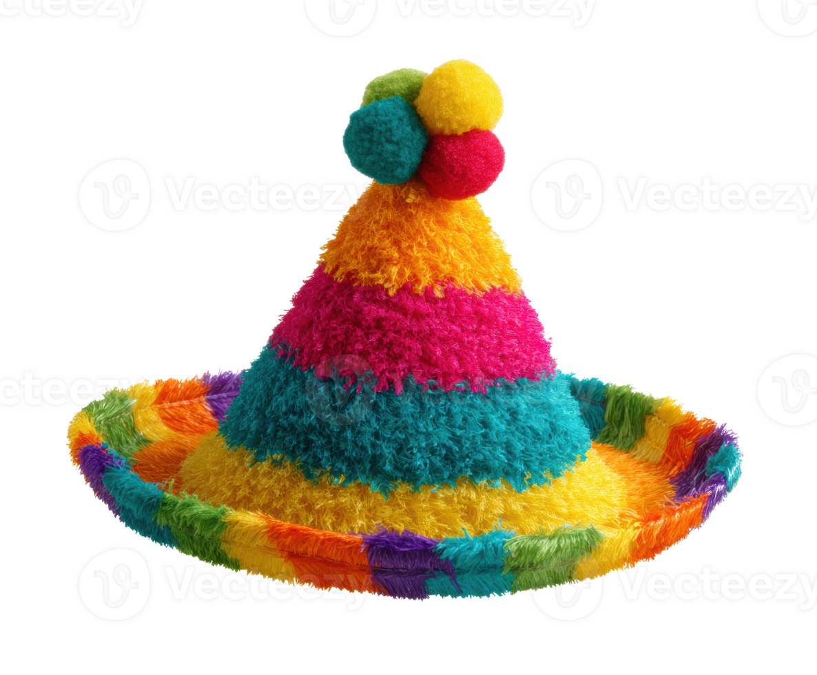 Bright and colorful party hat for festive celebrations png