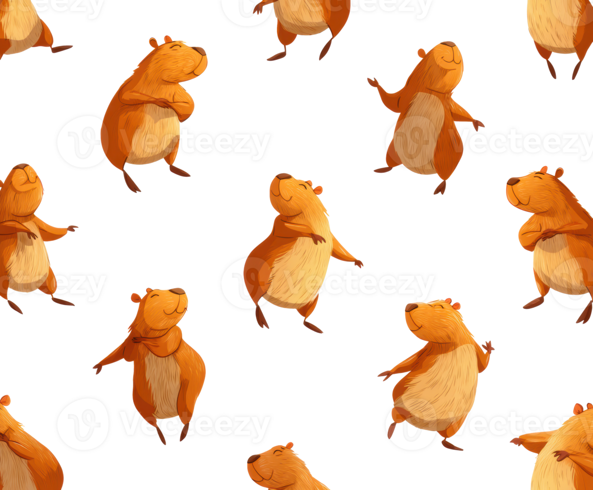 Playful cartoon hamsters in various poses for playful designs png