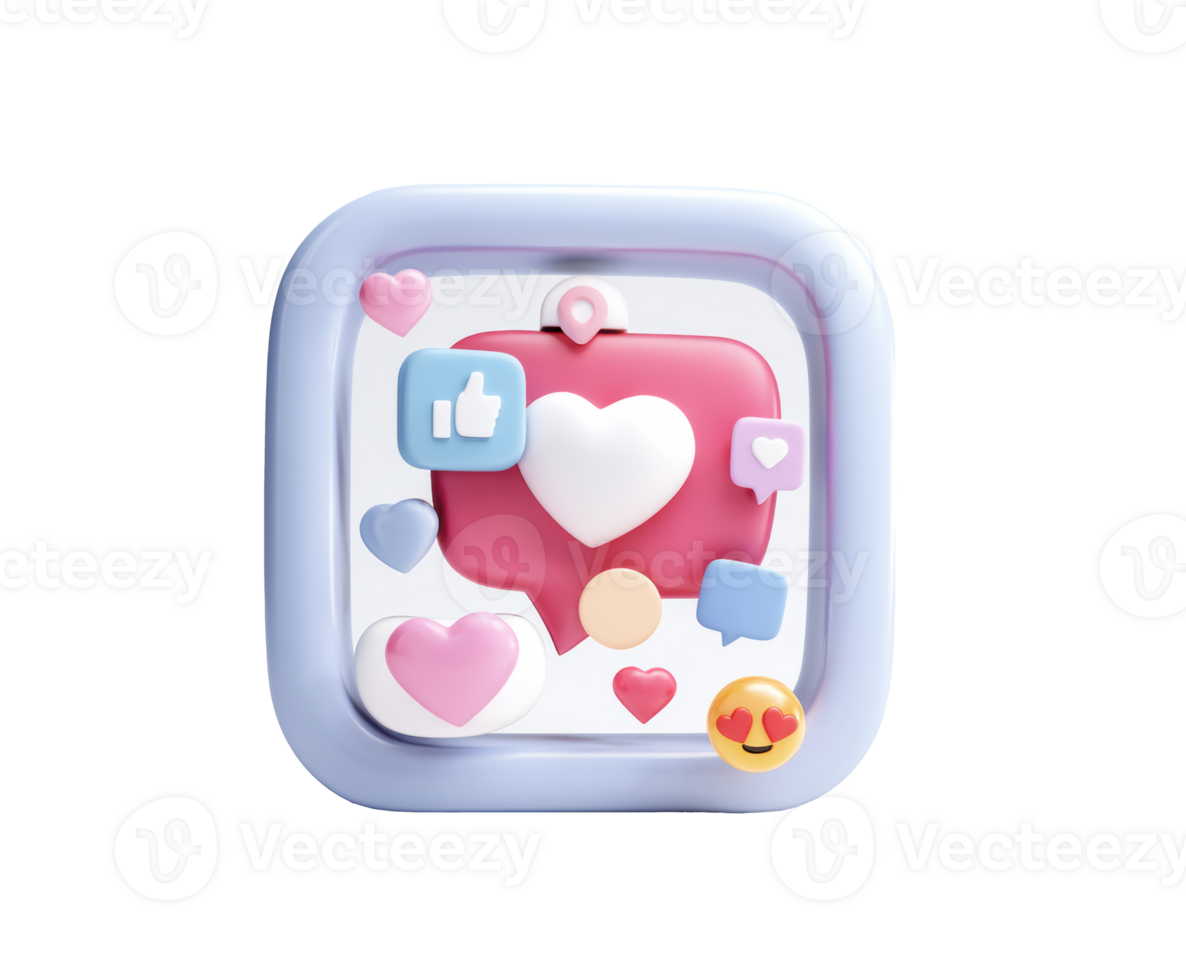 Social media interaction icons for digital communication design png