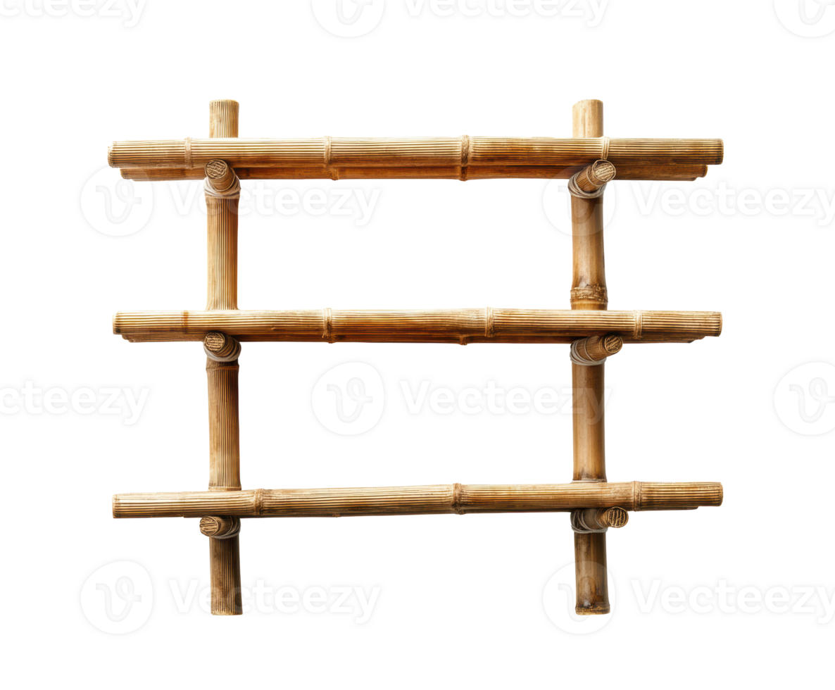 Bamboo shelving unit for natural home decor and organization png