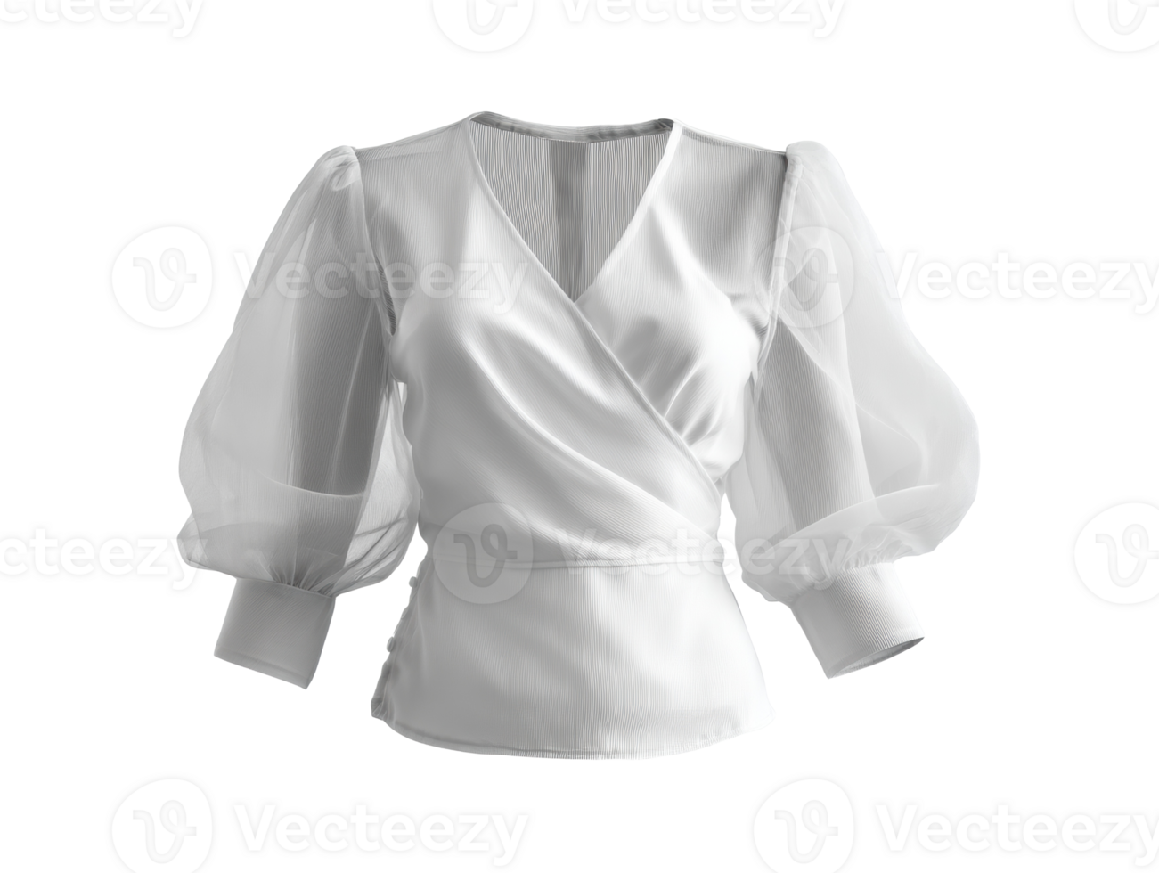 Elegant white puff sleeve top for casual and formal occasions png