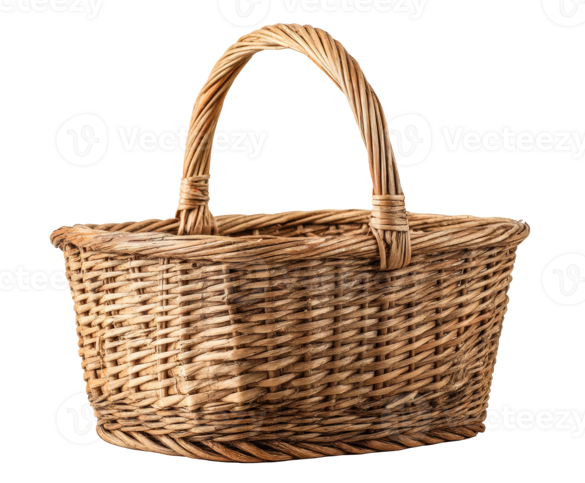 Woven basket for home decor or shopping purposes png