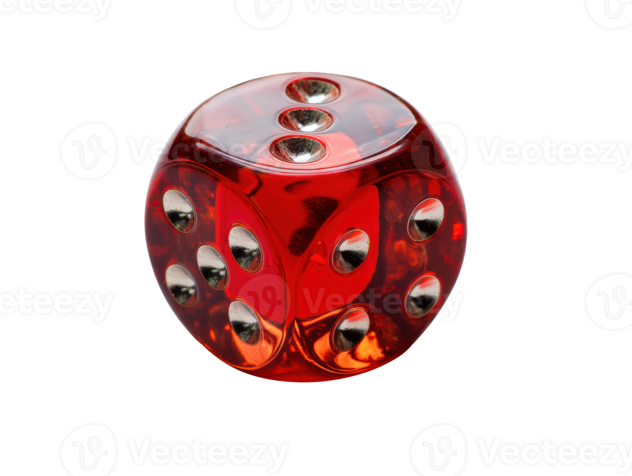 Red dice with silver dots for game night fun and entertainment png