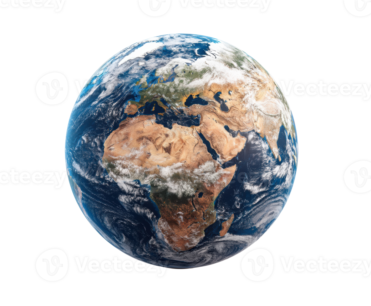 Beautiful planet Earth view from space in vibrant colors png