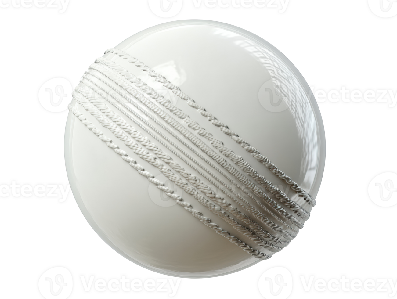 Cricket ball with detailed stitching and smooth surface texture png