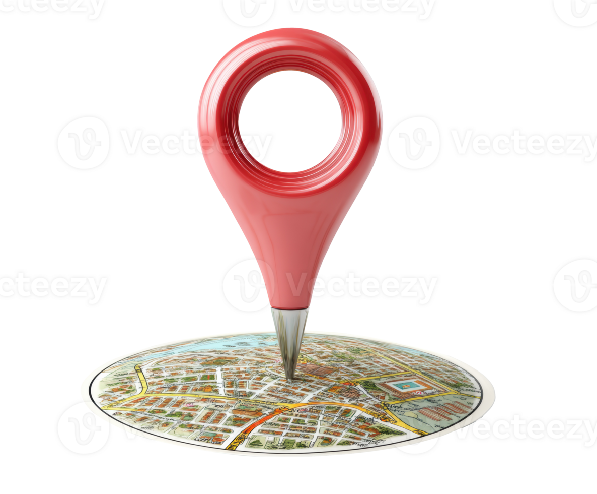 Location marker highlighting urban map for navigation purpose png