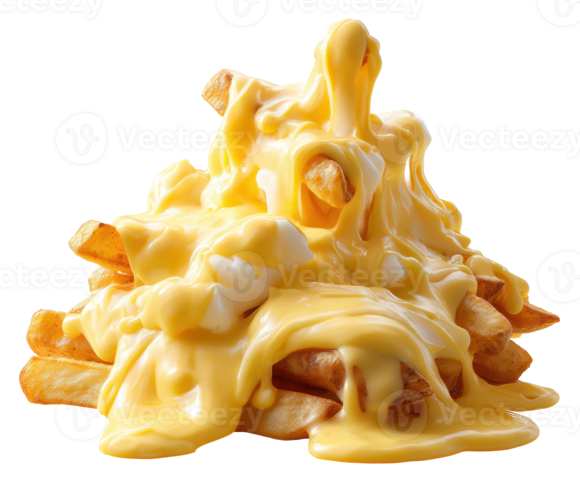 Delicious cheese covered fries for flavorful indulgence png