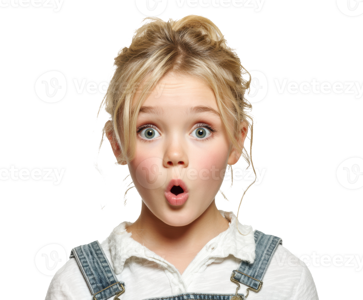 Excited child with surprised expression and bright eyes png
