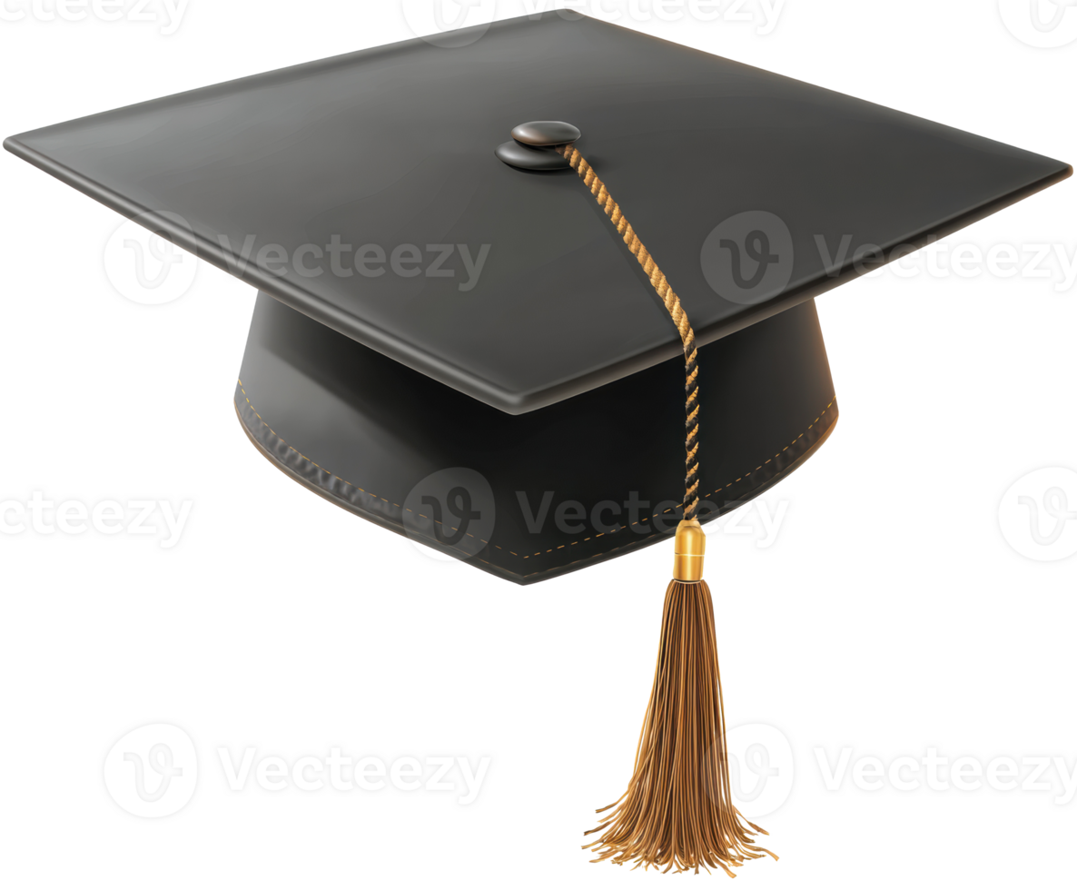Graduation cap and tassel for academic achievements png
