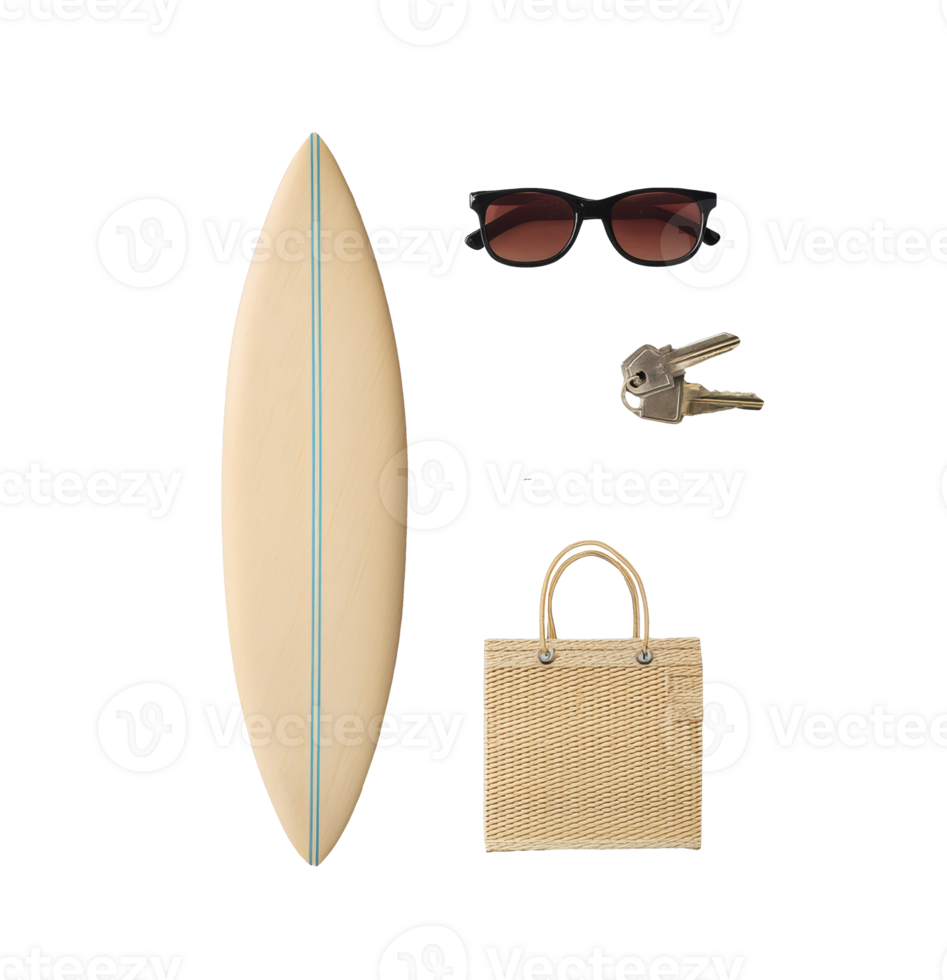 Beach essentials for a sunny day at the seaside png