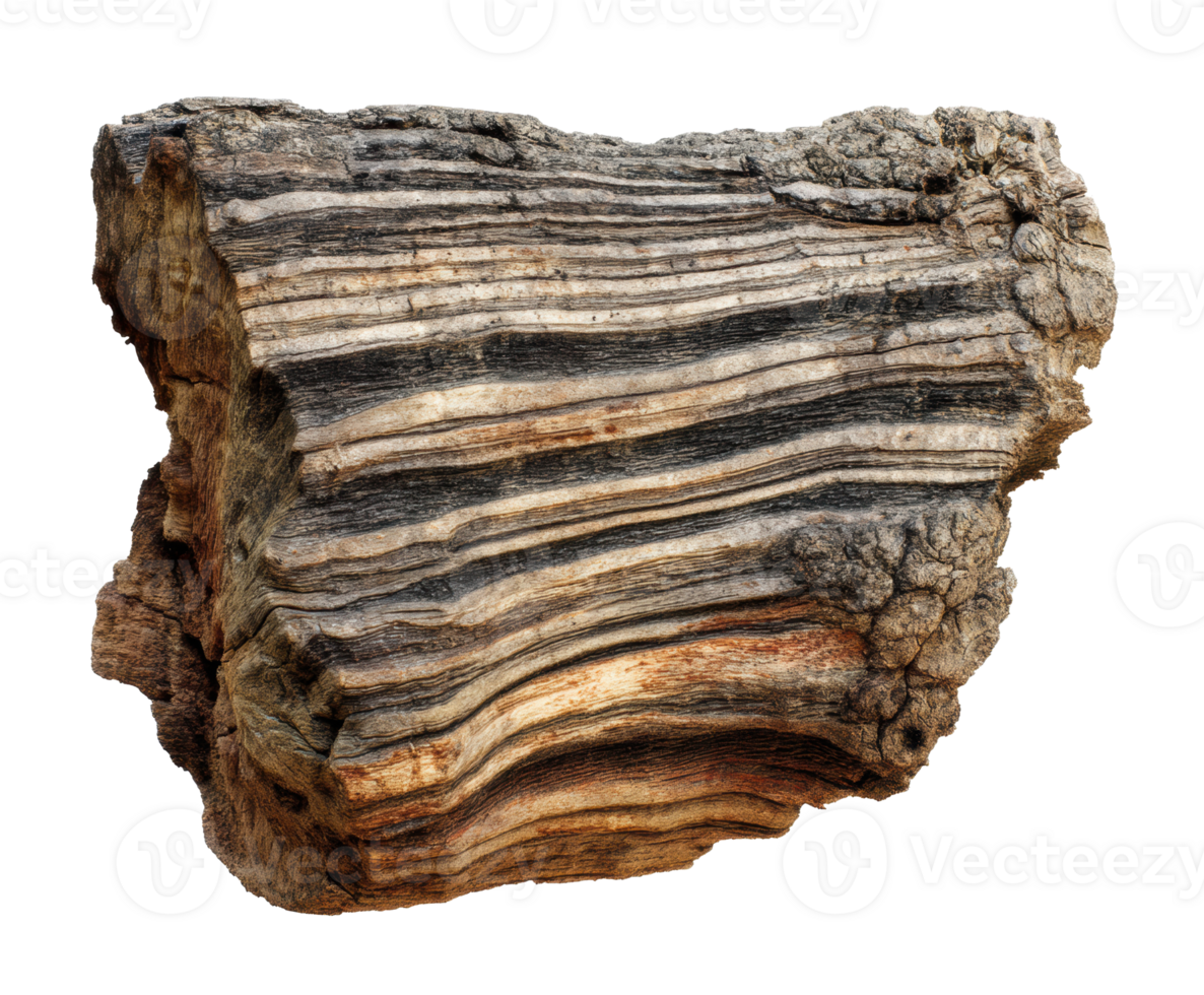 Unique petrified wood with intricate natural patterns png