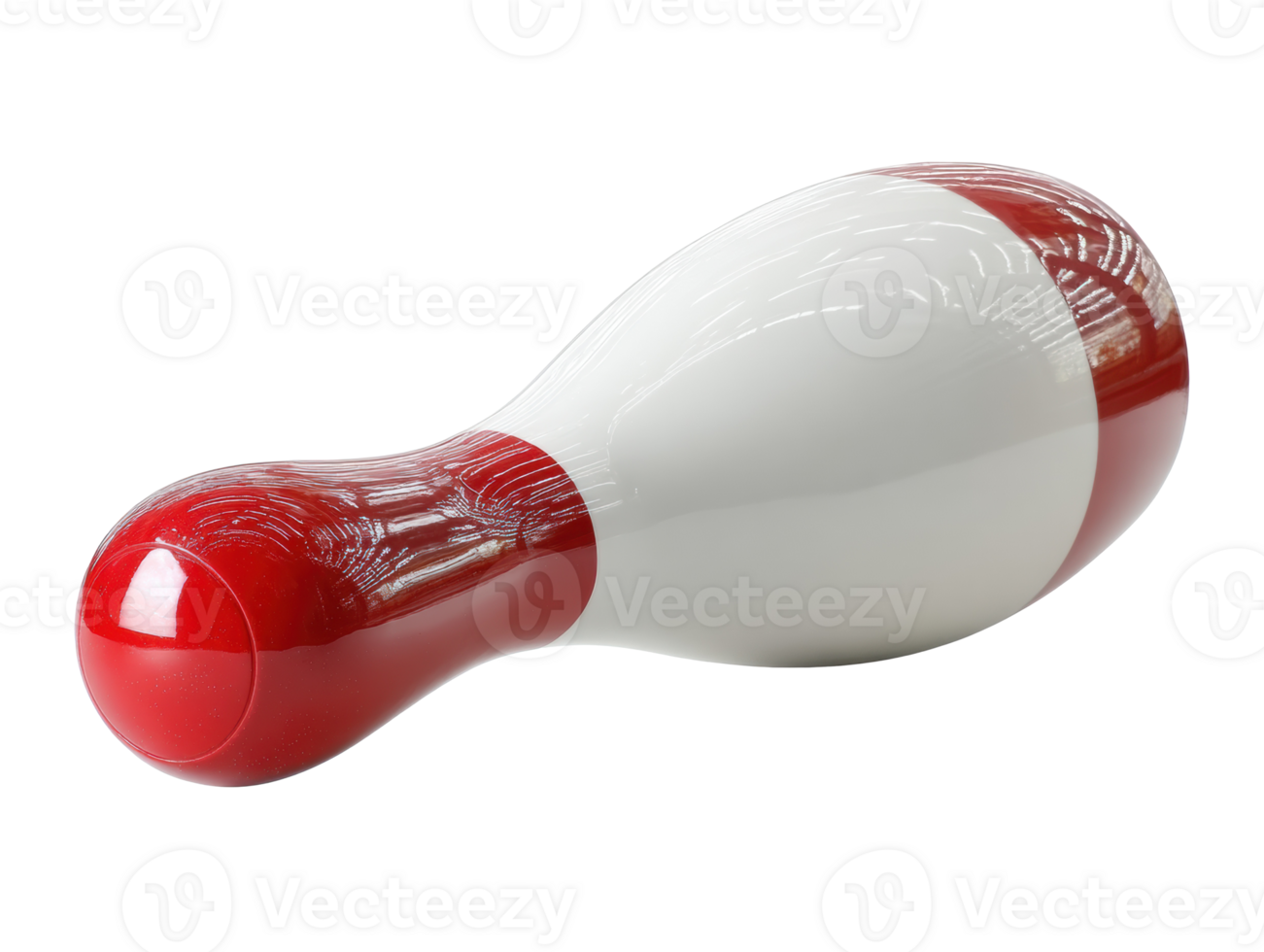 Bowling pin in red and white for sports or game activities png