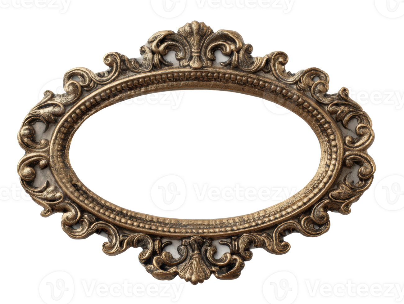 Decorative vintage oval frame for elegant artwork display png