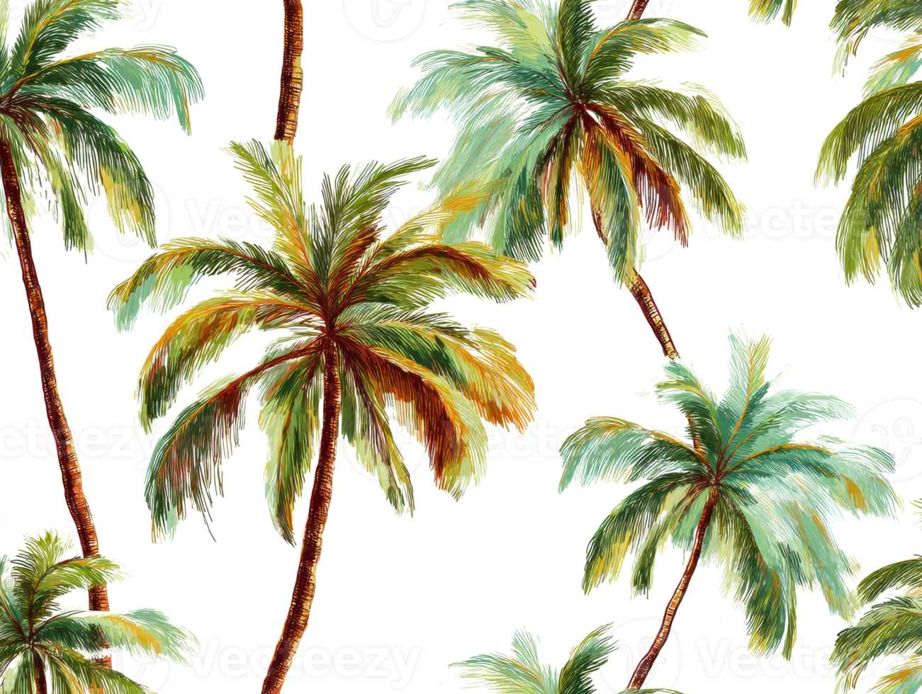 Tropical palm leaves pattern for summer design projects png