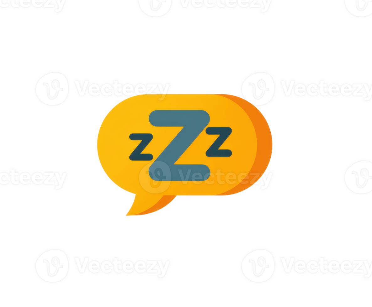 Sleep talking cartoon speech bubble with zzz sound effect png