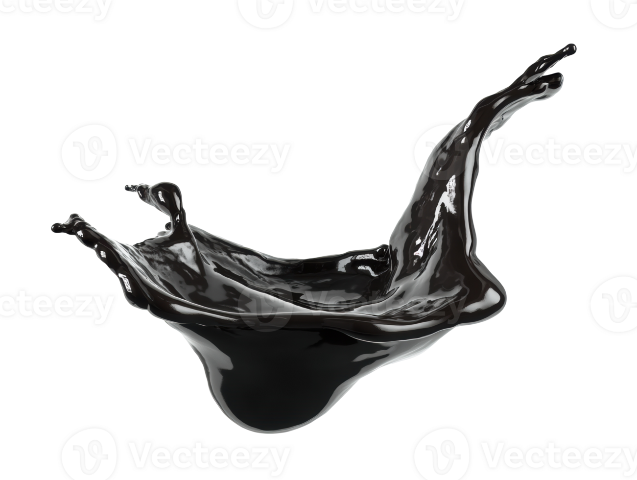 Black liquid splash depicting motion and energy png