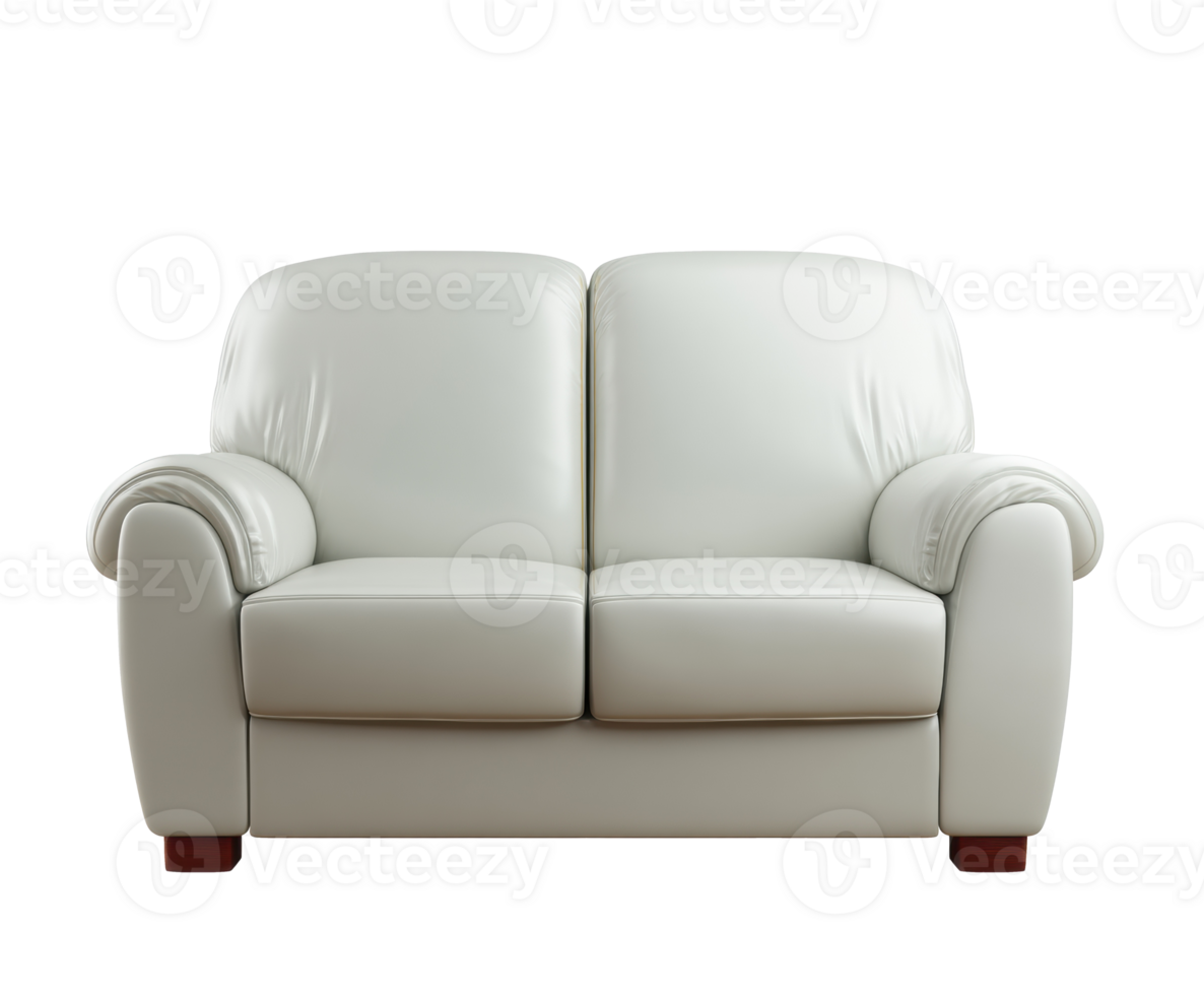Modern leather couch for stylish living room decor png