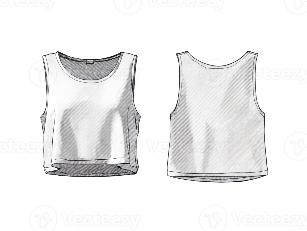Stylish cropped tank top design for casual wear in summer png