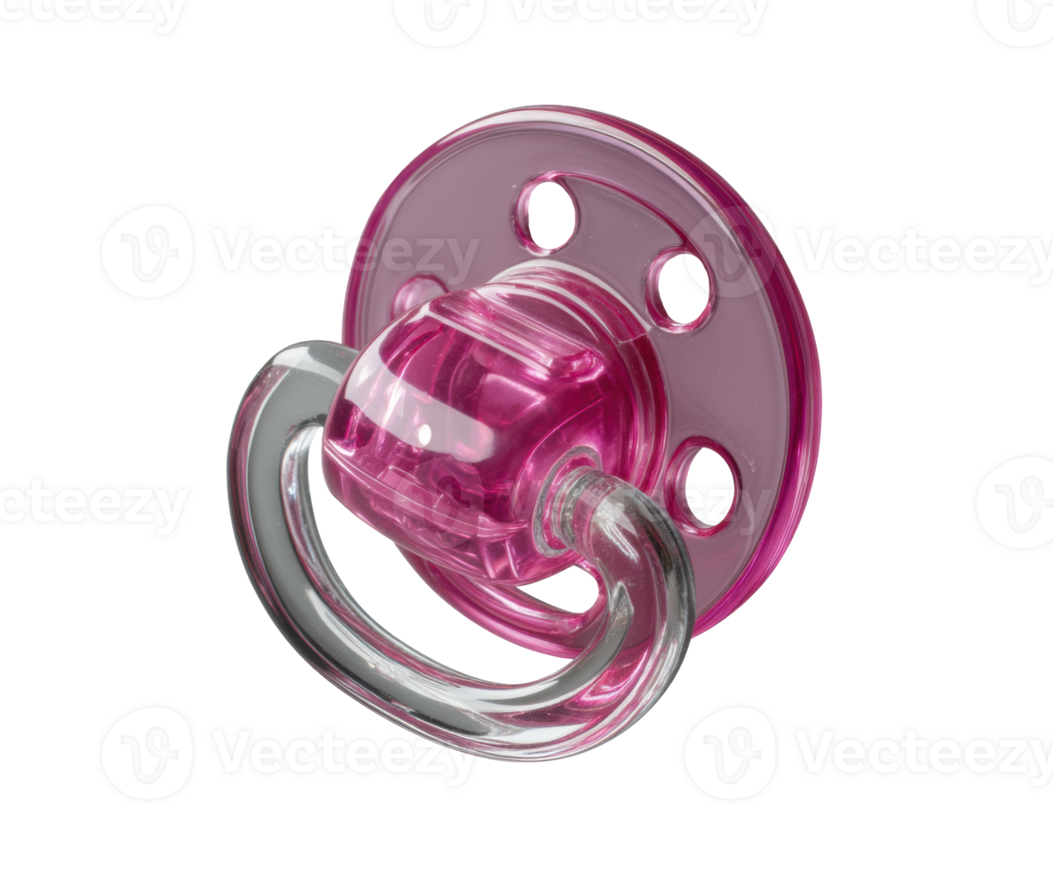 Colorful pacifier for infants in vibrant pink hue png