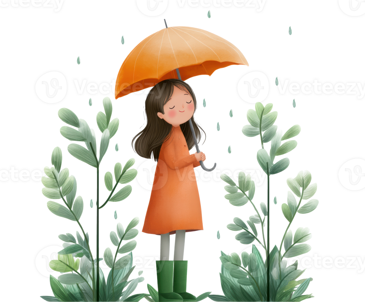 Embracing rainy days with joy and colorful spirits png