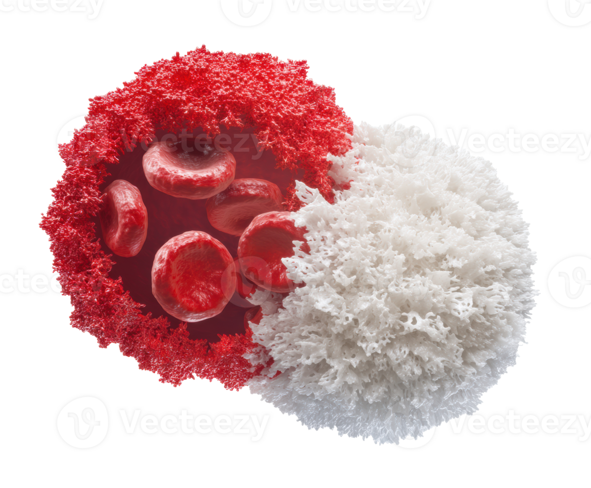 Concept of blood cells and immune response in the human body png