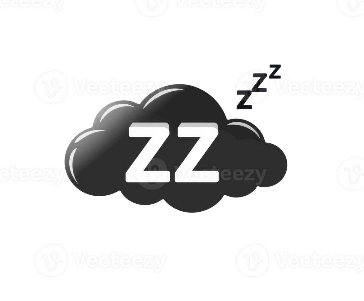 Cloud with Z letters symbolizing sleep and relaxation theme png