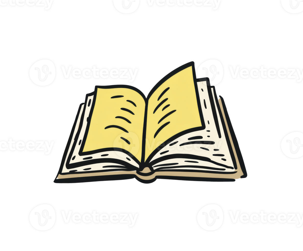 Open book with blank pages for creative writing ideas png