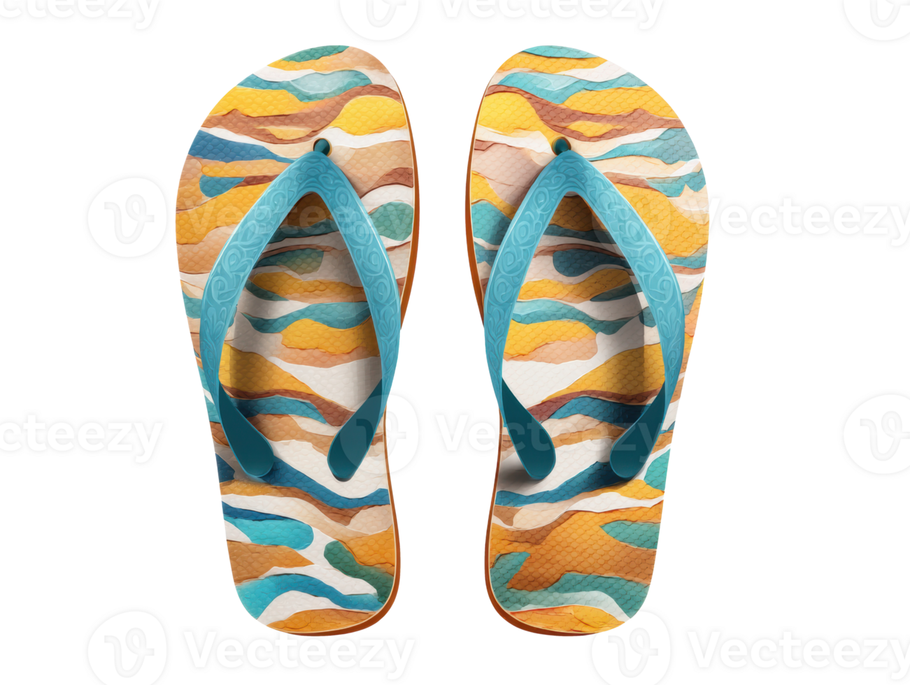 Colorful beach sandals for summer relaxation and fun png