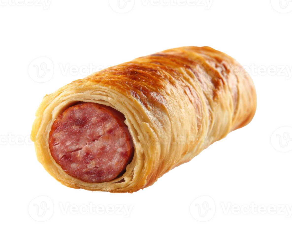 Delicious sausage roll perfect for snacks or meals png