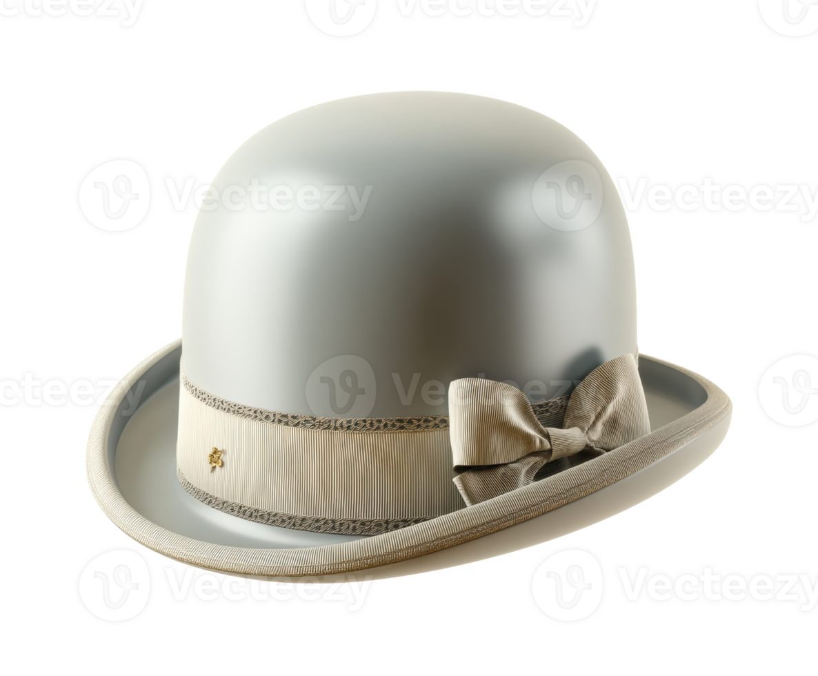 Elegant gray bowler hat for vintage fashion and styling png
