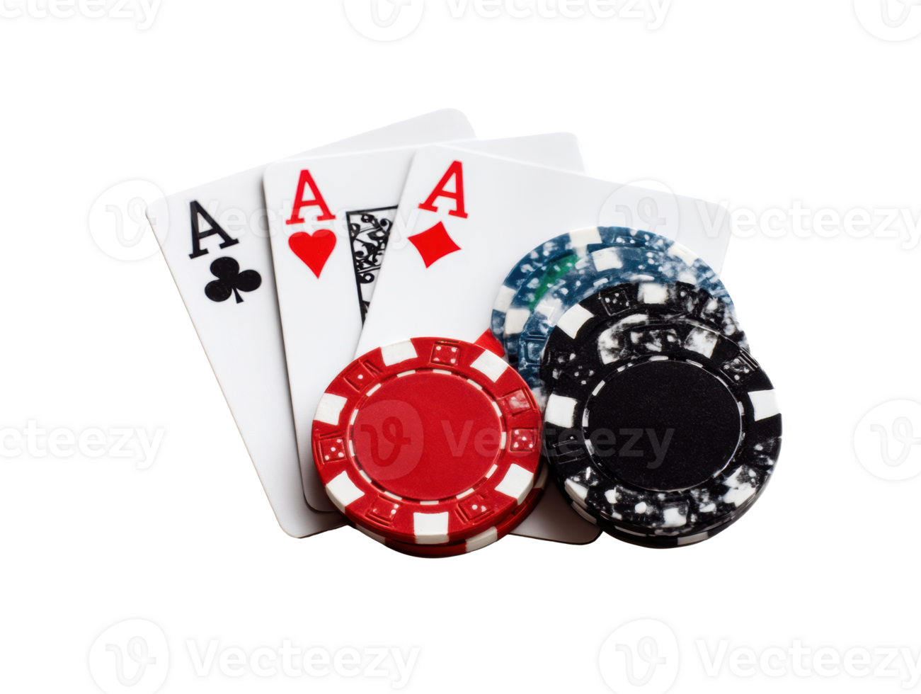 Exciting poker game with winning hand and colorful chips png
