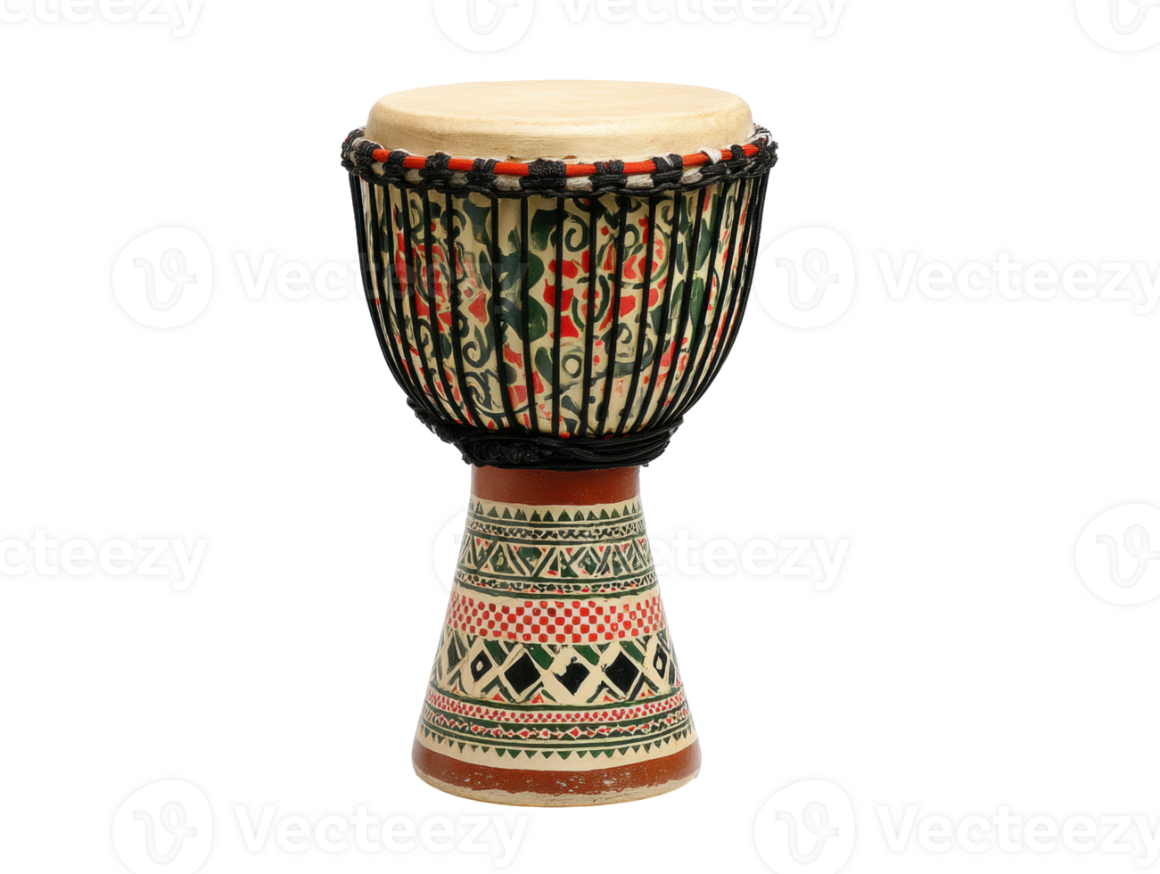 Colorful hand-painted traditional drum for musical performance png