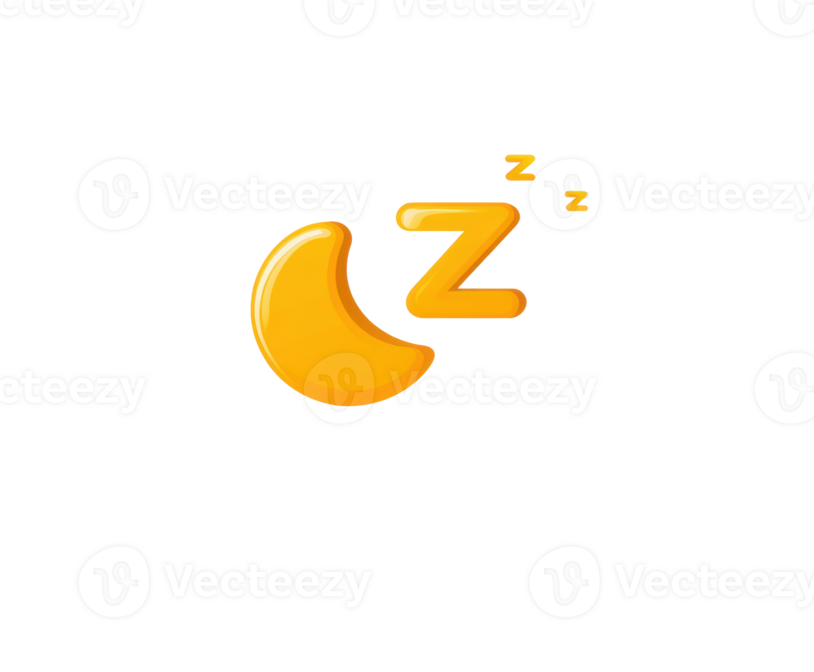 Sleepy moon illustration with zzz symbols for relaxation themes png