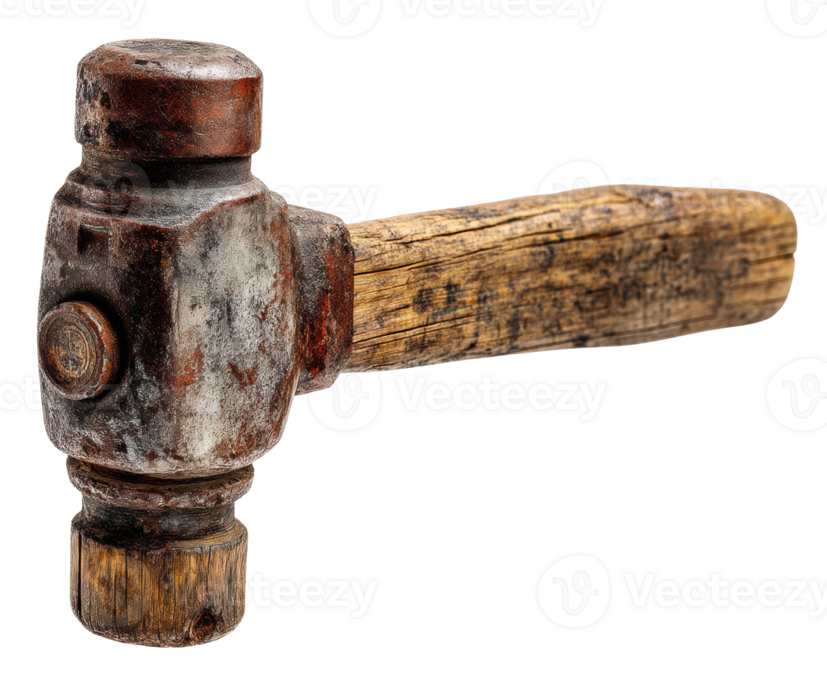 Wooden-handled hammer with a metal head for crafting png