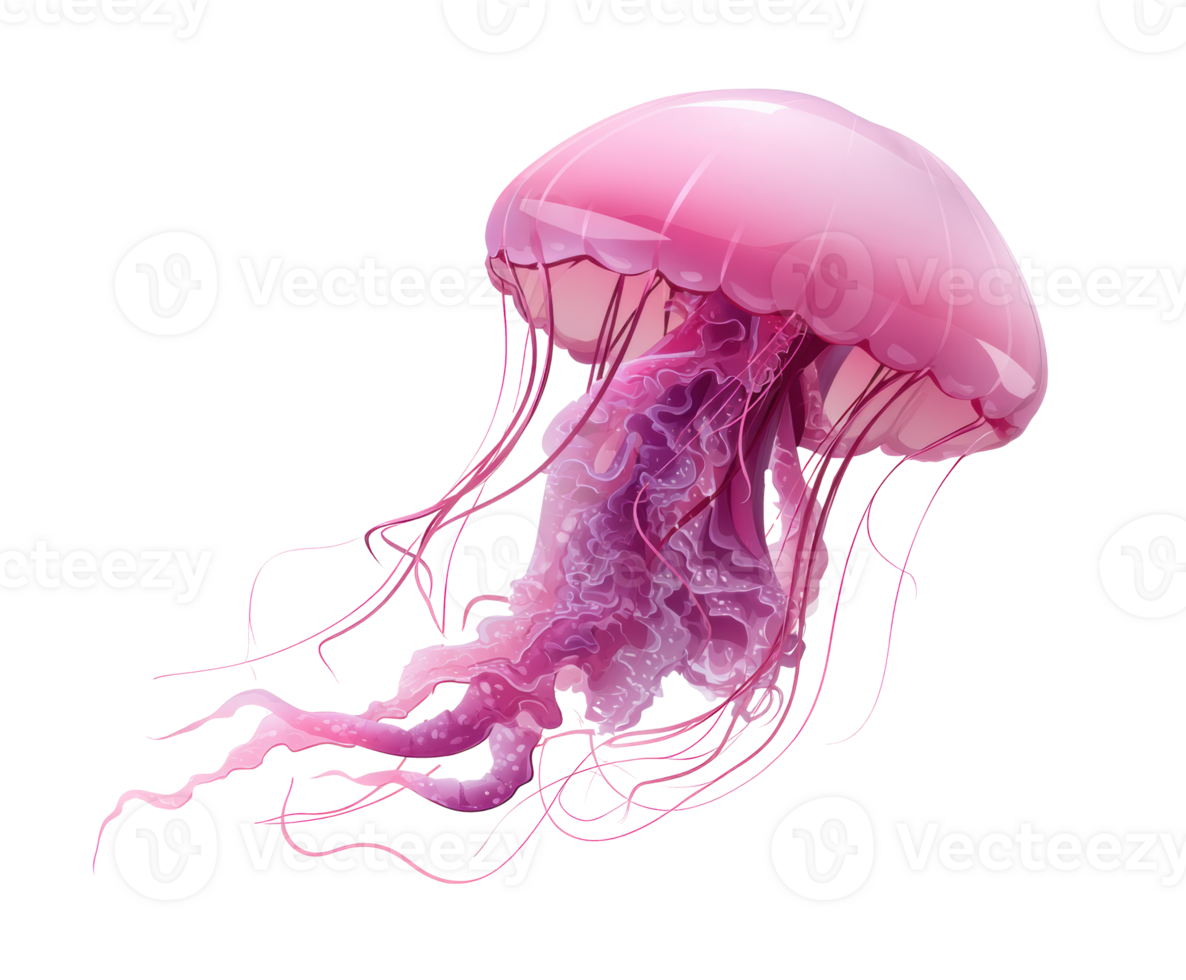 Colorful jellyfish swimming gracefully in clear water png