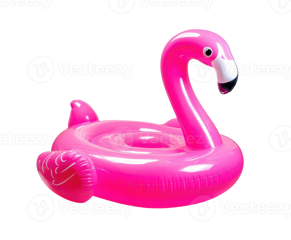 Bright pink flamingo float for summer fun by the pool png