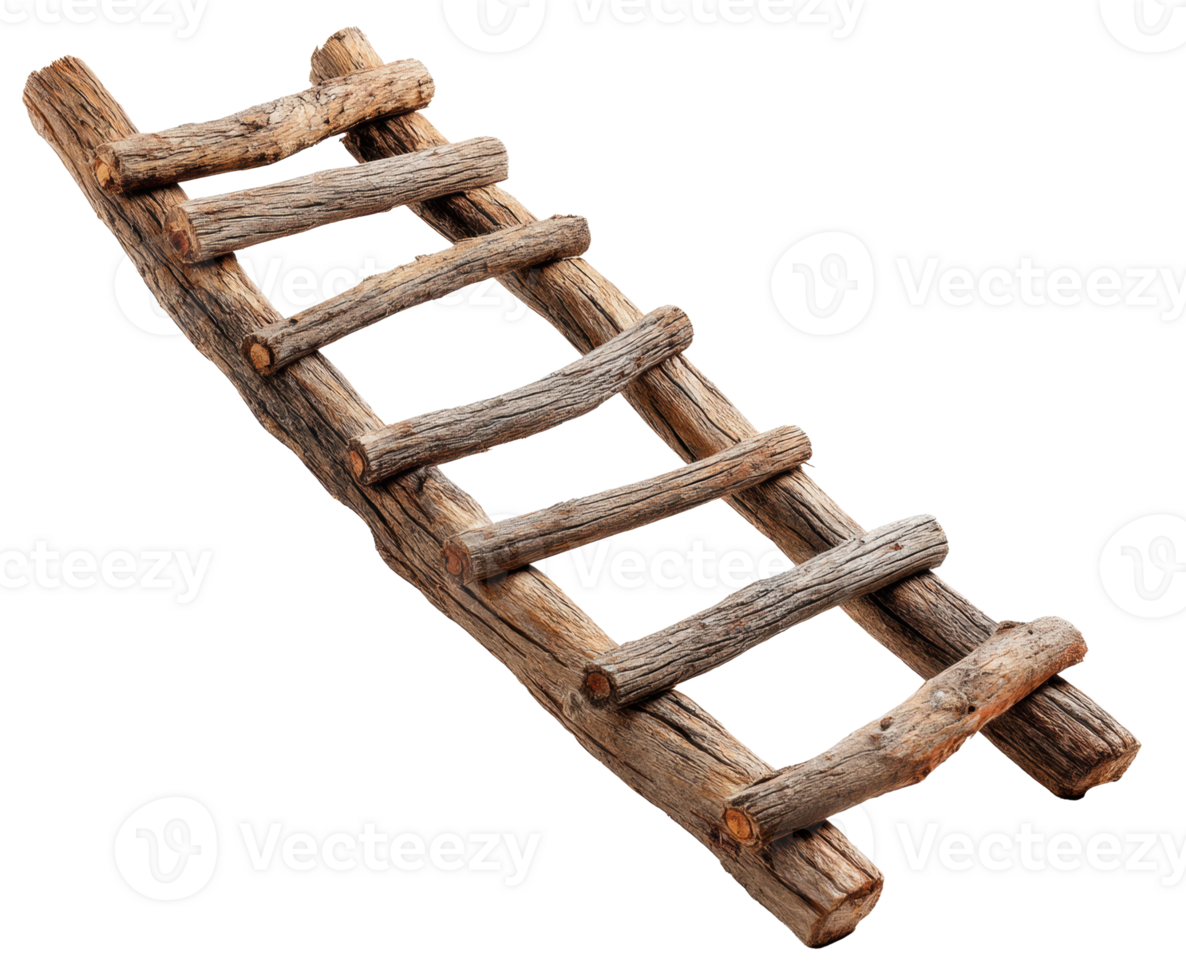Rustic wooden ladder design for home decor and craftsmanship png