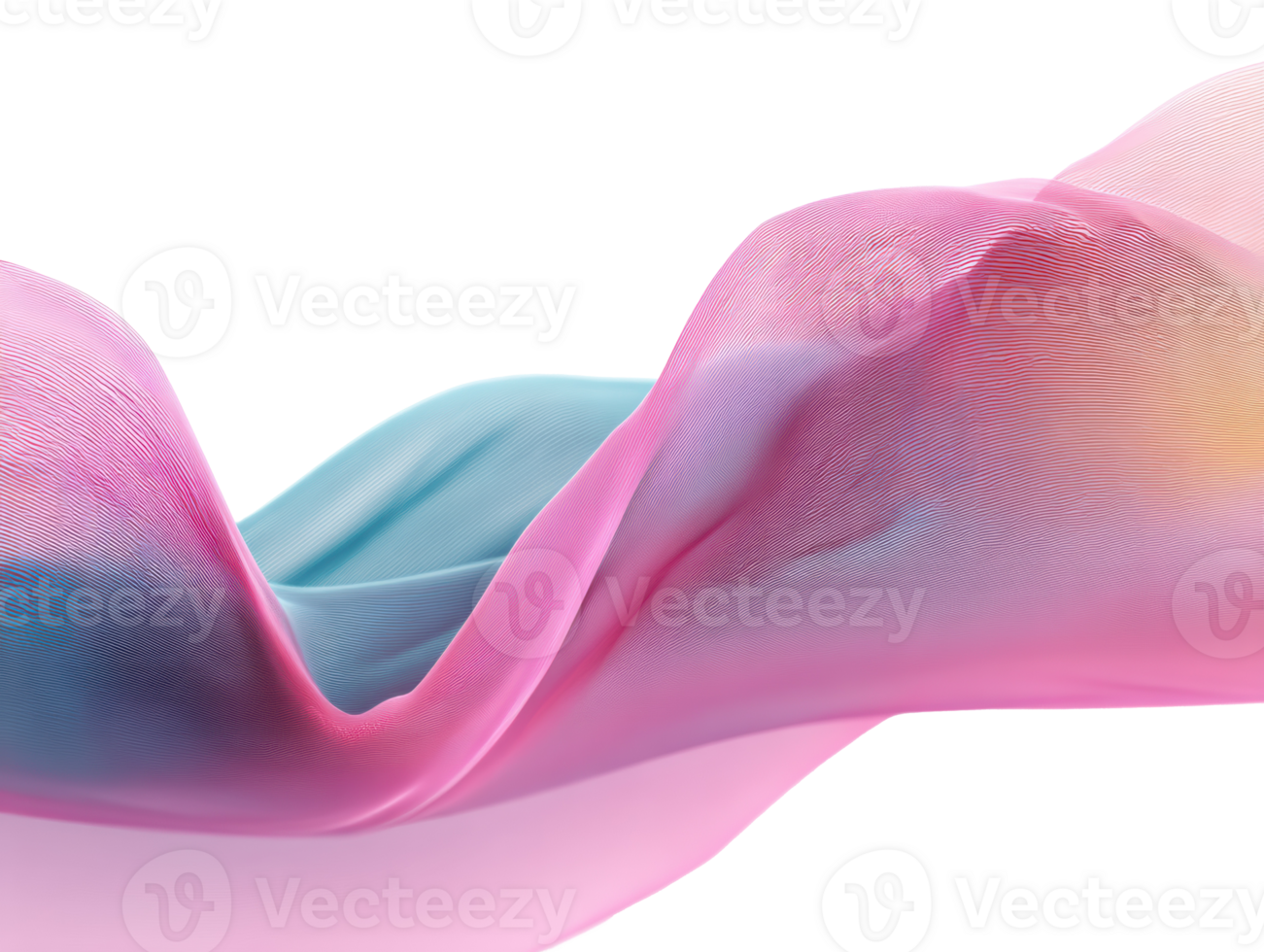 Soft colorful silk fabric draping gracefully in waves png