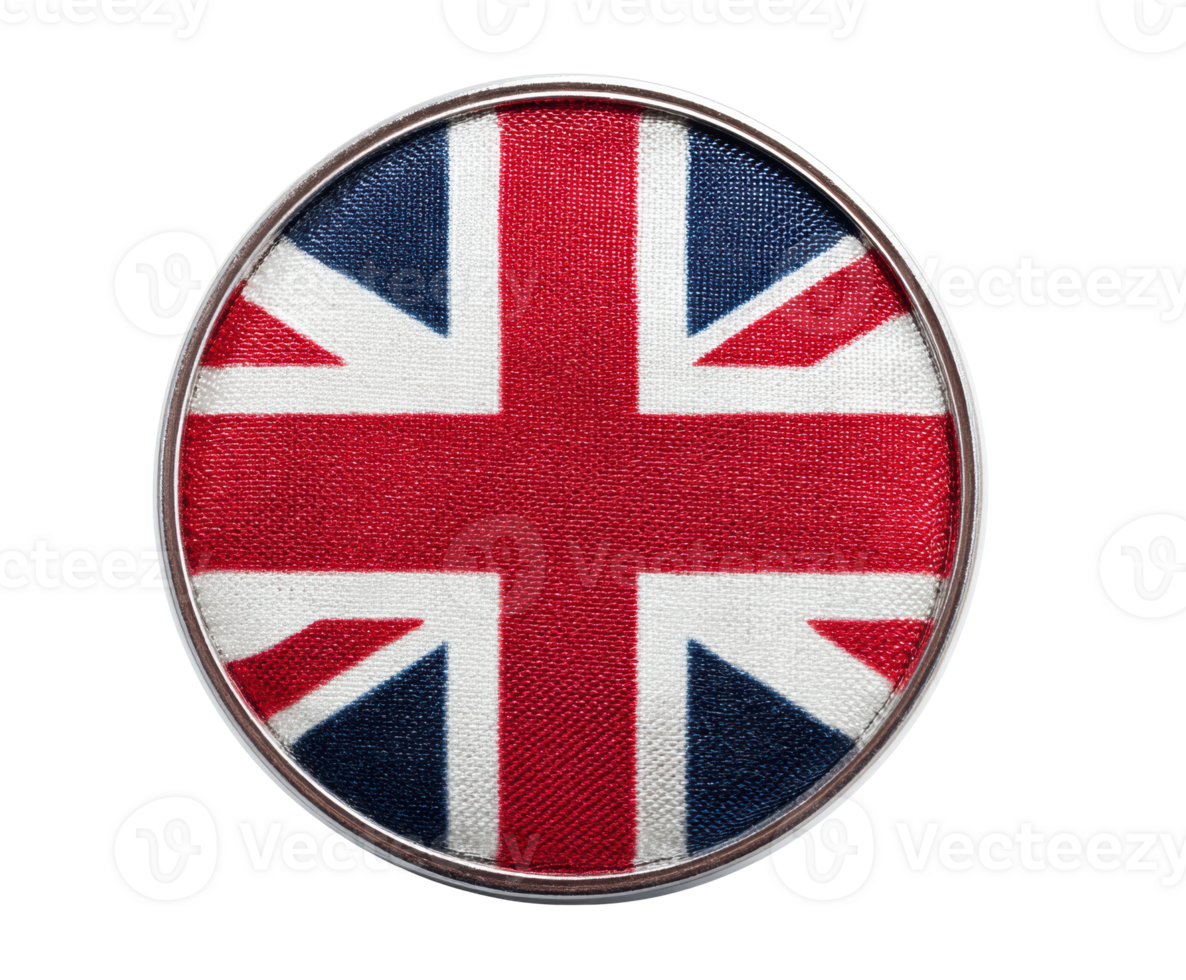 Fabric badge featuring the iconic United Kingdom flag design png