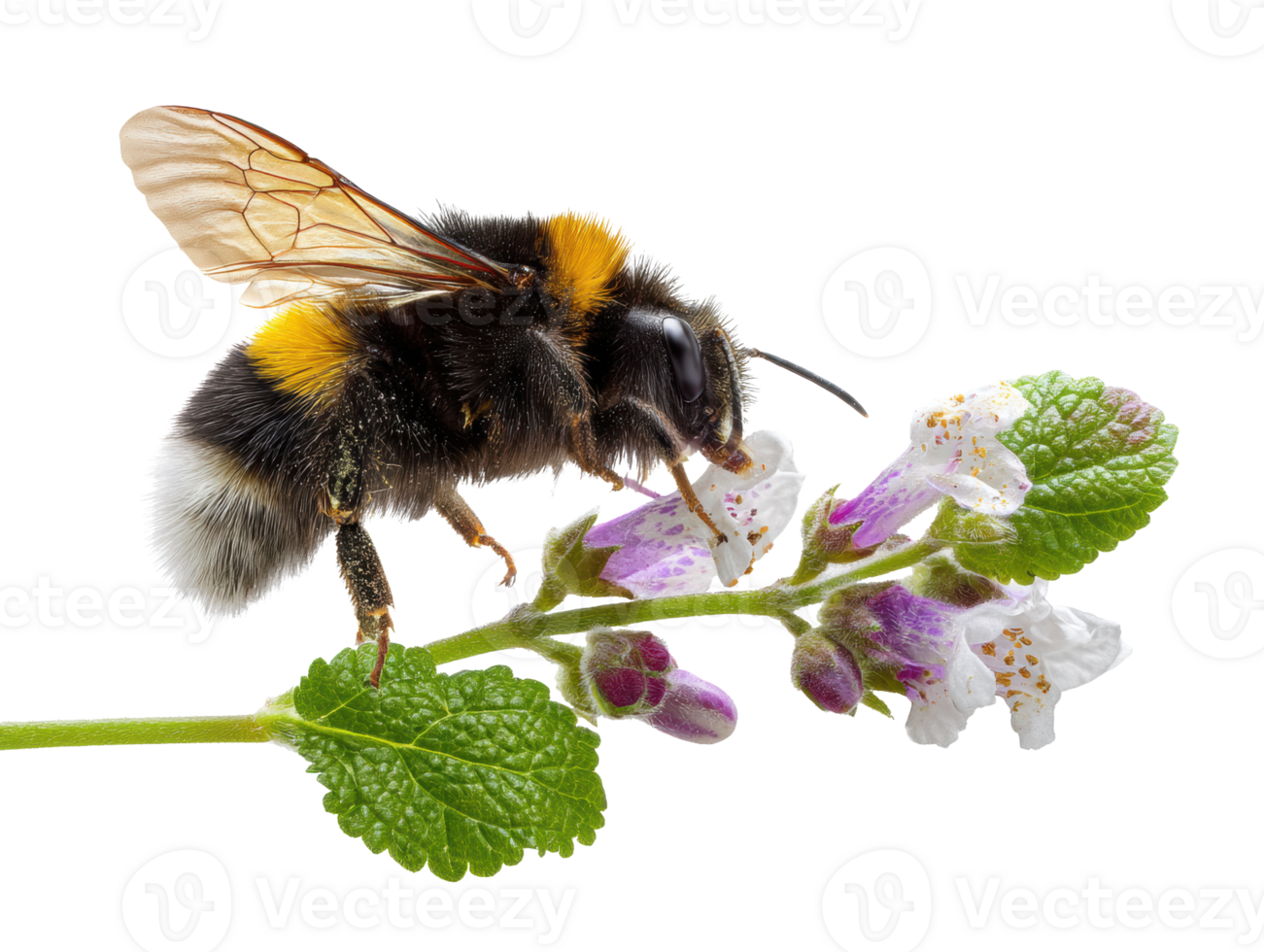 Bumblebee resting on a flower showcasing nature's beauty png