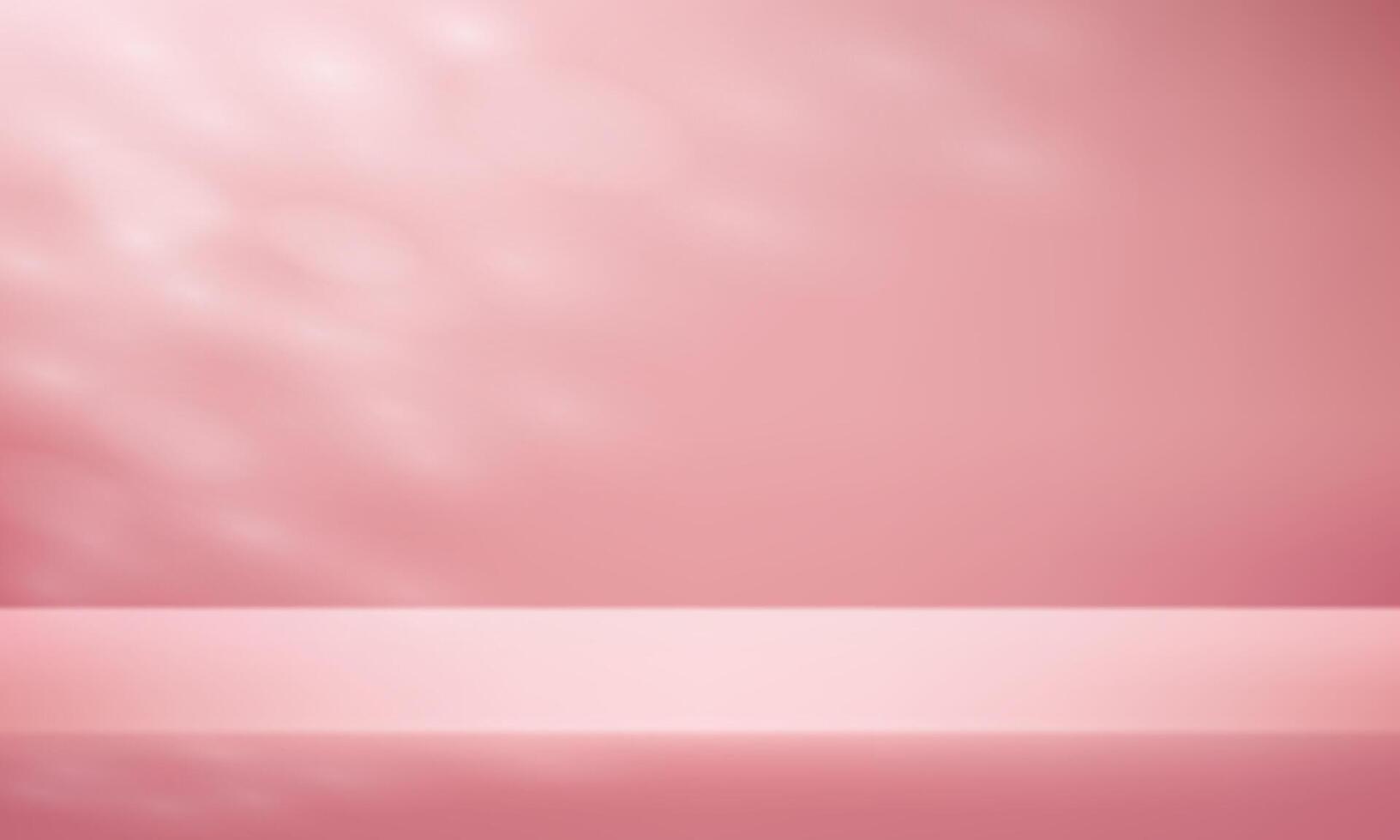 Empty pink studio room background with shadow leaves. Space for selling products on the website. illustration. vector