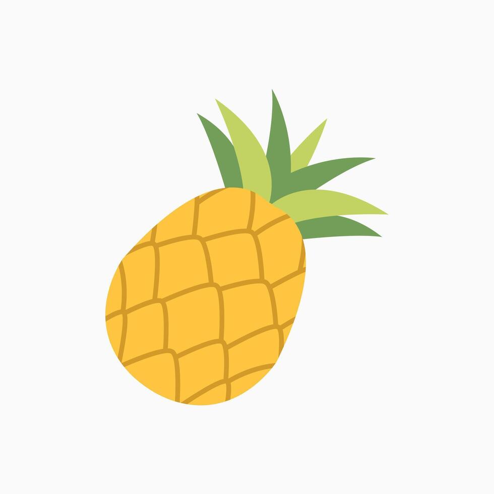 a pineapple flat illustration on a white background vector