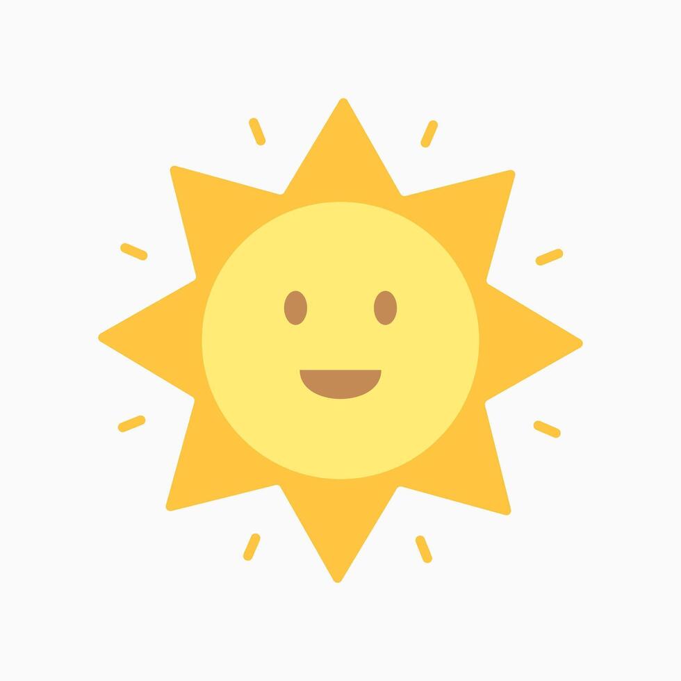 a smiling sun icon on a white background vector