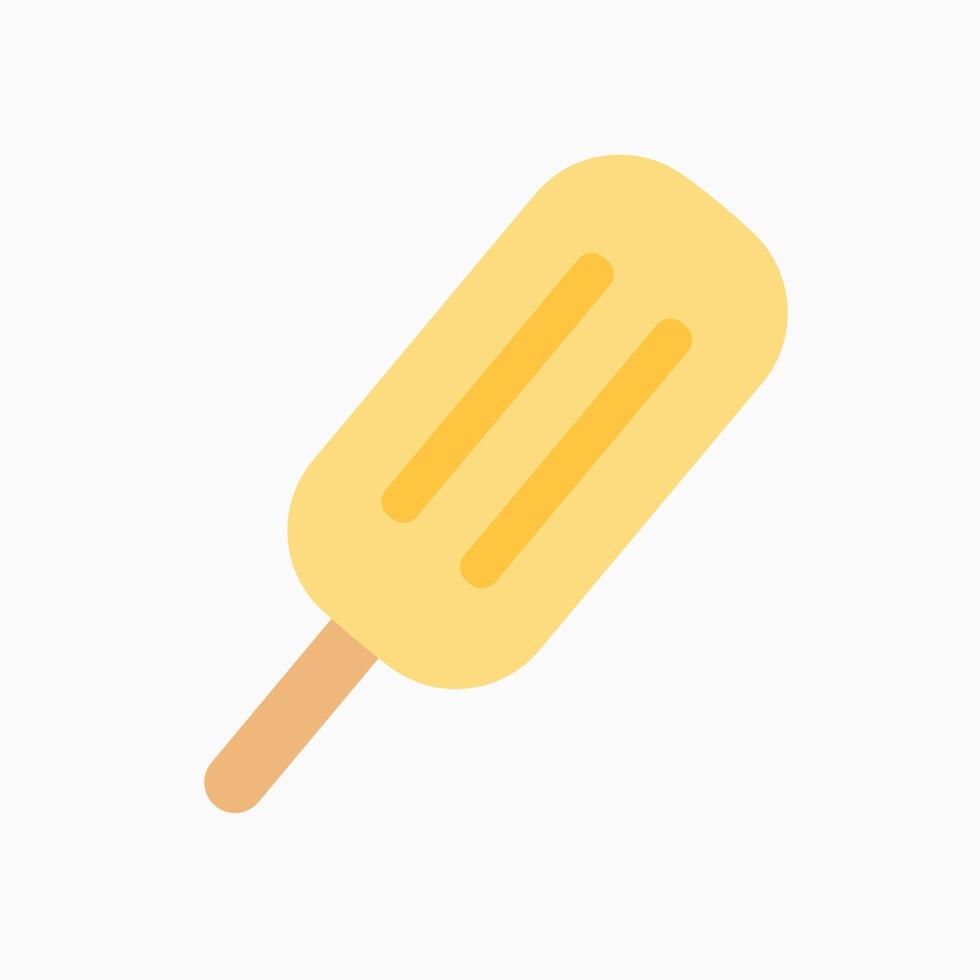 yellow ice cream flat icon vector